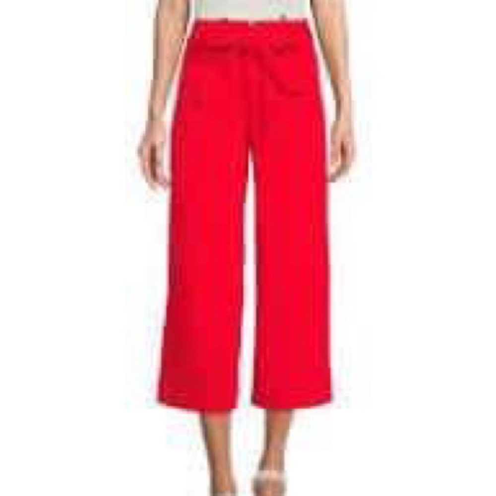A loves A bright red wide leg cropped pants. Size 12. Orig. $119.